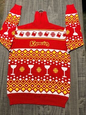 Kahlúa Red Fair Isle Turtleneck Sweater for Men